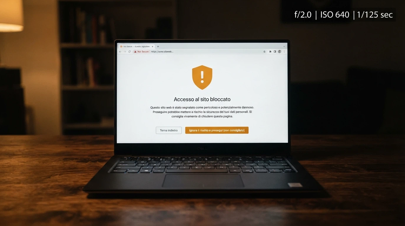 Schermata di un browser che mostra il blocco di un sito di gioco non autorizzato da parte di un ISP italiano