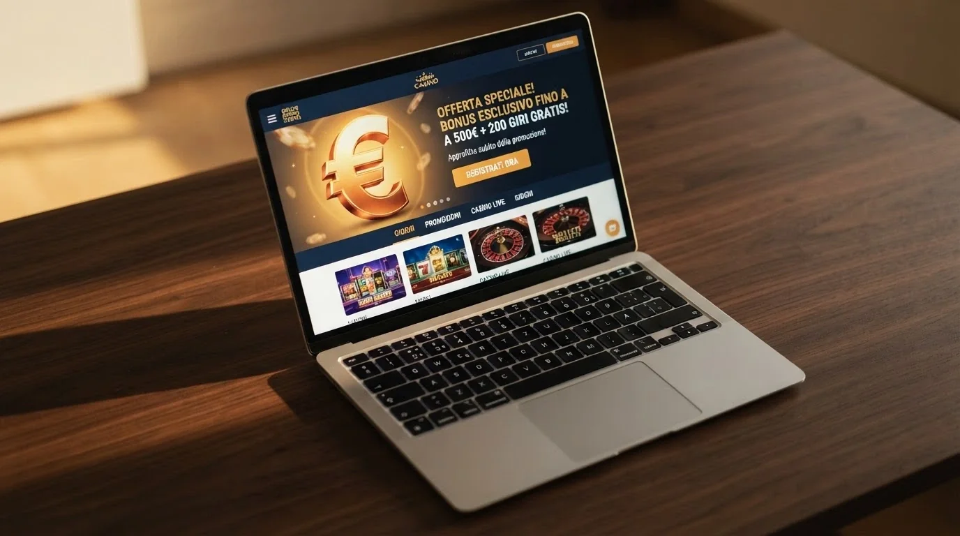 L'interfaccia della pagina promozionale di un casinò online con l'indicazione del bonus senza deposito riservato agli utenti CIE