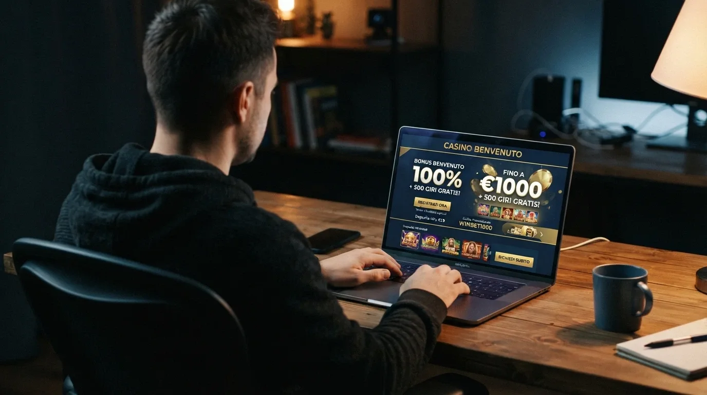 Una schermata comparativa che mostra le homepage di diversi casinò online italiani con concessione ADM, con le loro offerte di benvenuto in evidenza.
