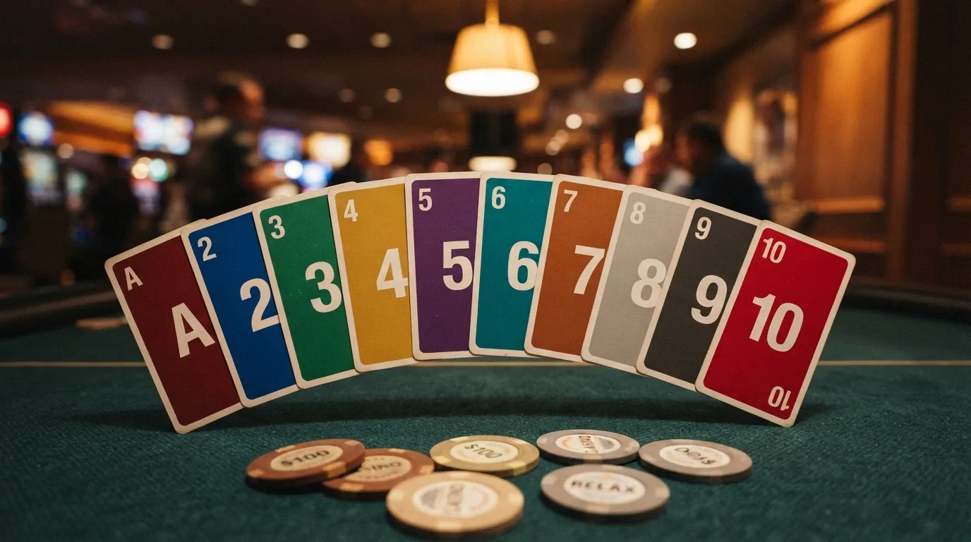 Una fila di 10 carte da gioco disposte a ventaglio, ognuna con il logo di un operatore internazionale e il rispettivo bonus in evidenza