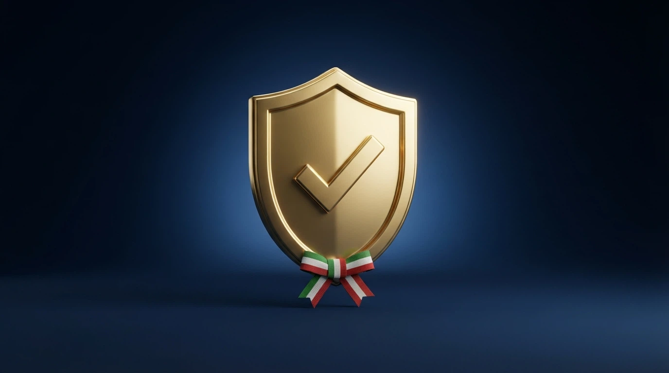 Il logo ufficiale dell'ADM accanto alla bandiera italiana, su uno sfondo istituzionale pulito con elementi grafici che richiamano la regolazione