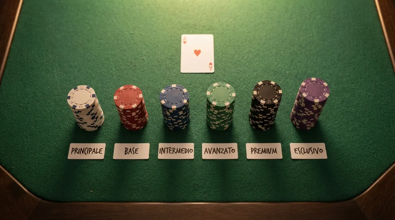 Schermata con schede di casinò affiancate, badge VIP, importi bonus e valutazioni in evidenza