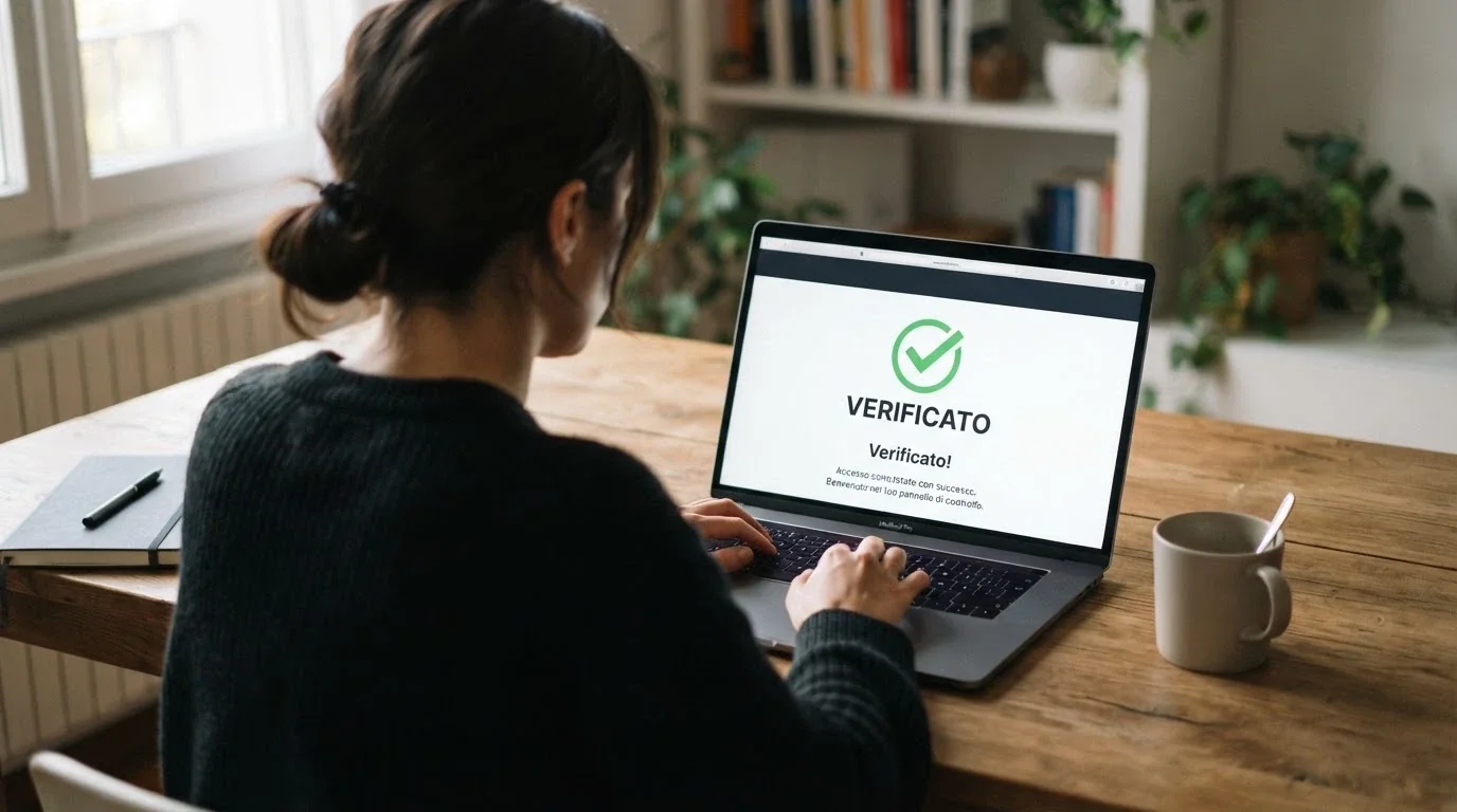 Il logo ufficiale dell'ADM accanto al testo «Concessionario autorizzato» su uno schermo, con sullo sfondo la bandiera italiana e la sagoma di un documento normativo
