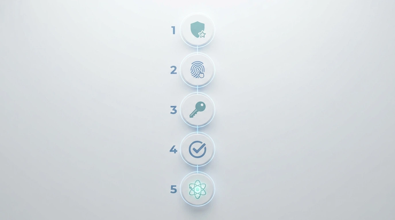 Un'infografica con i 5 passaggi della registrazione SPID: dall'Identity Provider al conto gioco attivo