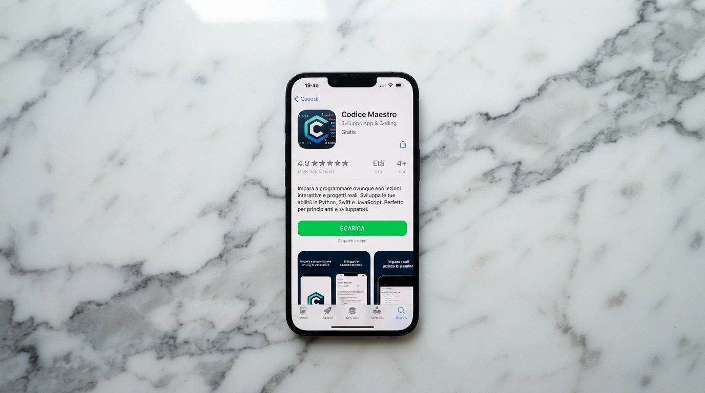 iPhone con la schermata dell'App Store aperta sulla pagina di download di un'app casinò