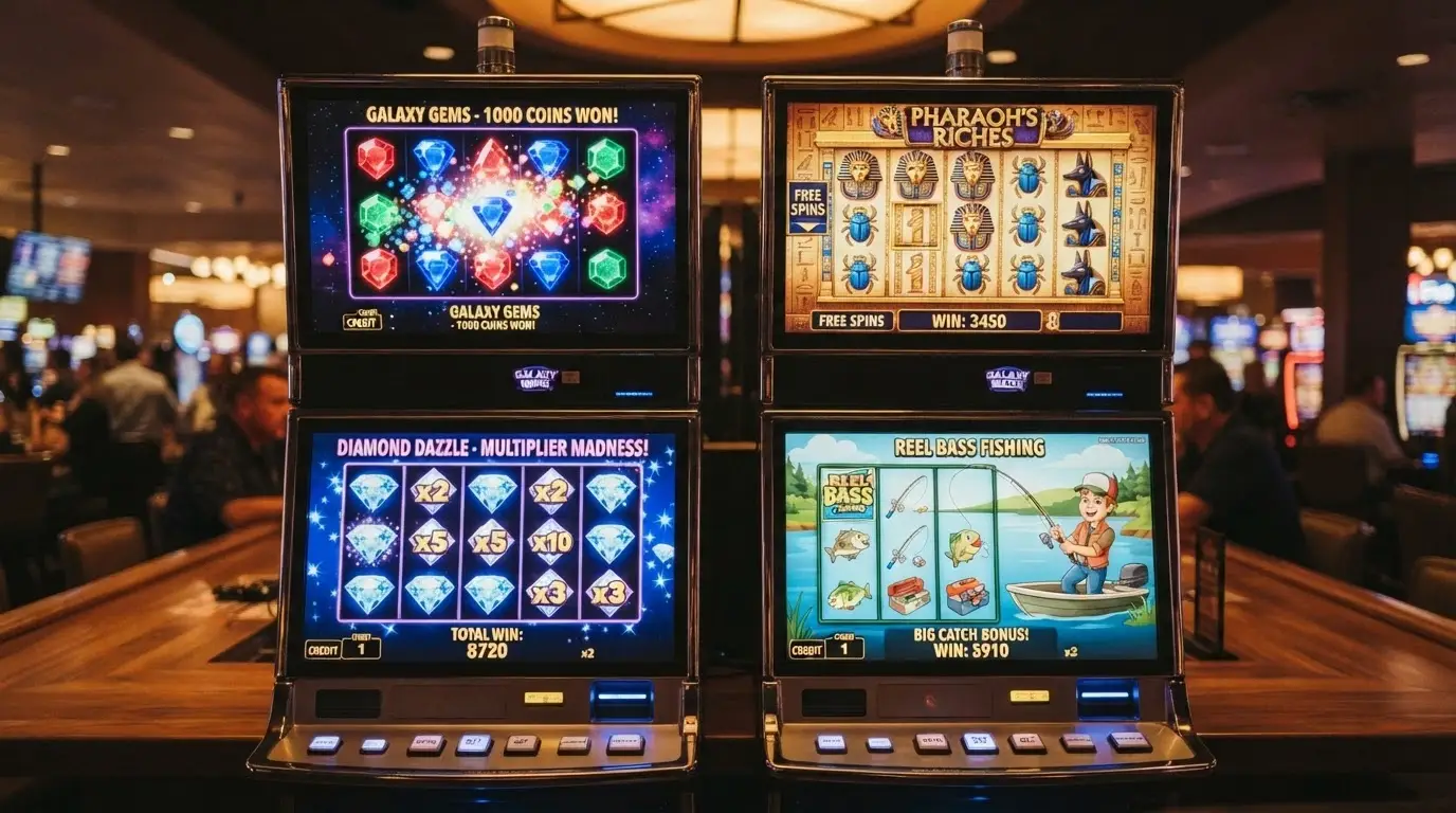 Le quattro slot più usate per i giri gratis — Starburst, Book of Dead, Starburst XXXtreme e Big Bass Bonanza — affiancate in una griglia